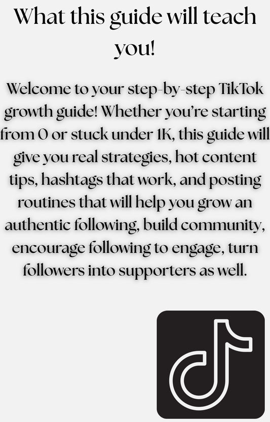 1K TIKTOK FOLLOWERS IN 30 DAYS OR LESS E-GUIDE